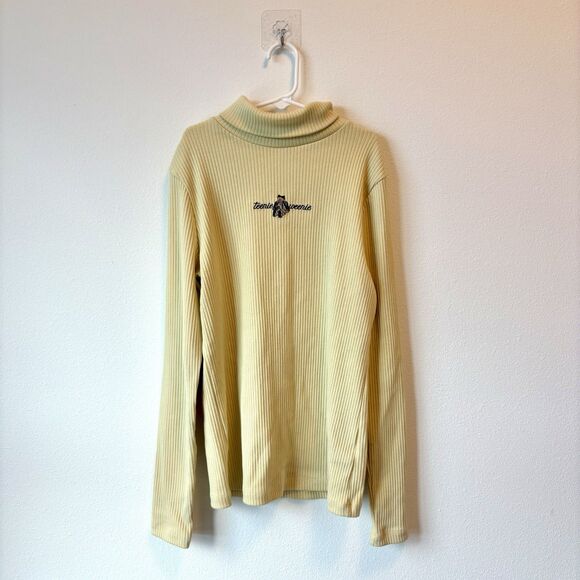 teenie weenie Sweaters - Vintage Teenie Weenie Ribbed Turtleneck Top Bear Embroidered Size 160/84A Beige